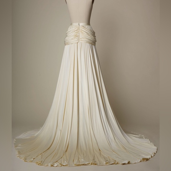 Della Giovanna Ivory 2 piece Draped Bridal Gown Wedding Dress Size 2 - Picture 4 of 16